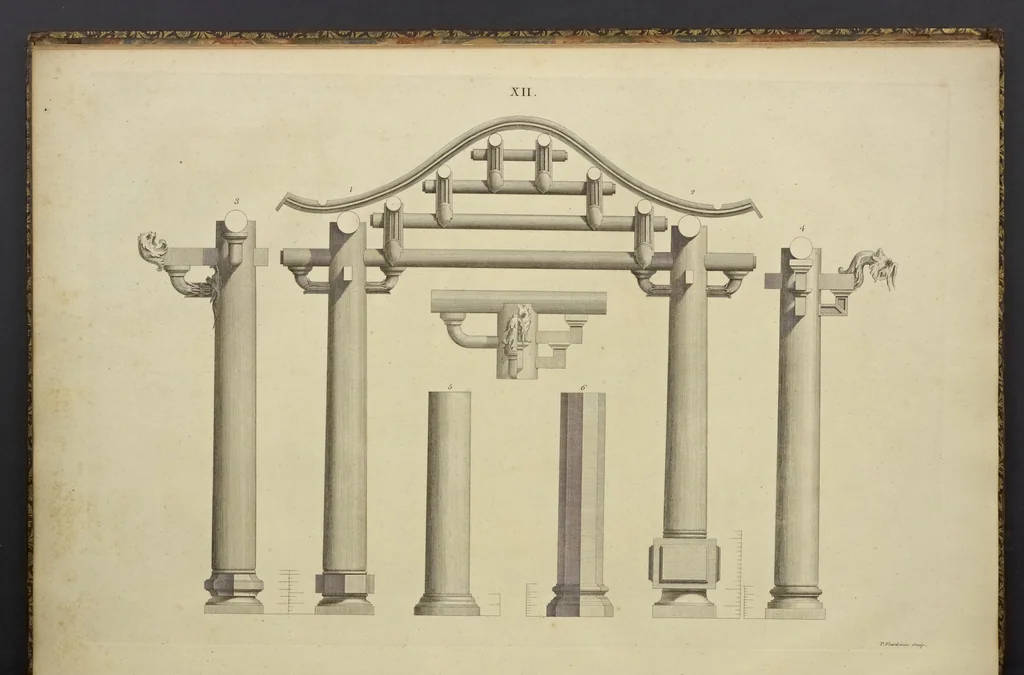 An illustration from Desseins des edifices, meubles, habits, machines, et ustenciles des Chinois, 1757, leaf 56