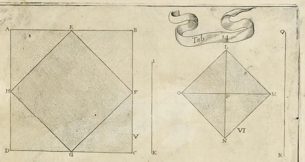An illustration from La perspectiue curieuse du reuerend p. Niceron minime : diuisée en quatre liures. Avec l'Optique et la catoptrique du r.p. Mersenne du mesme ordre, mise en lumiere aprés la mort de l'autheur .., 1663, leaf 384