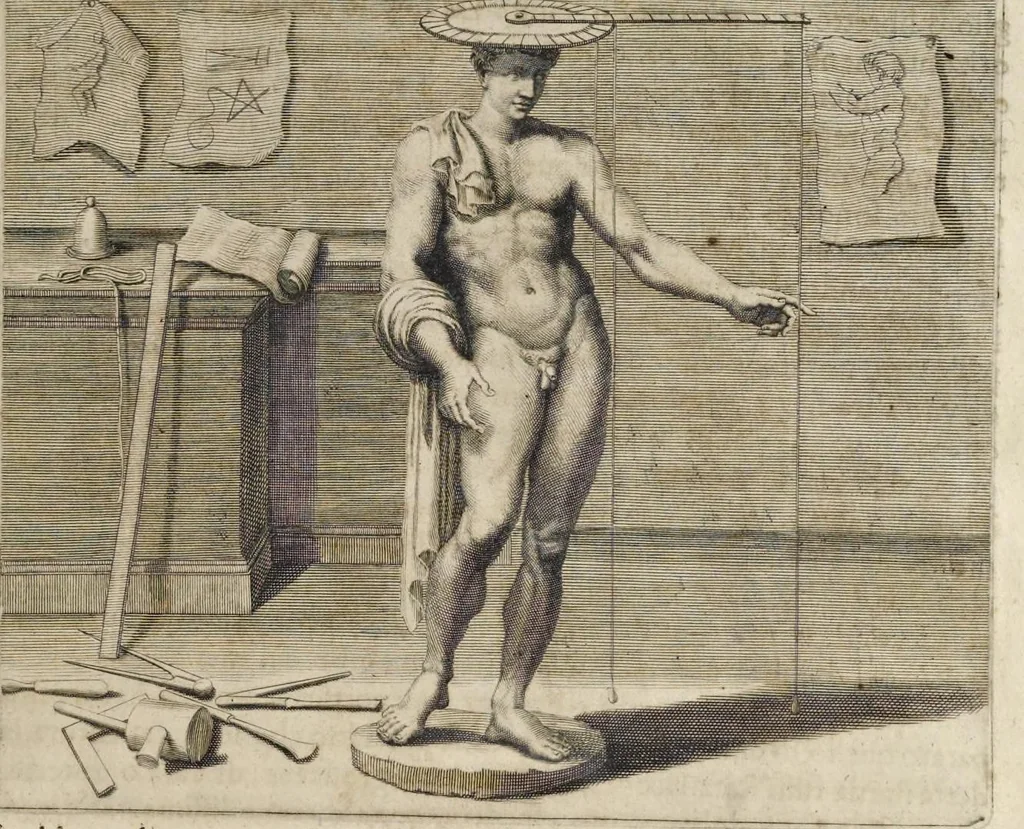An illustration from Trattato della pittvra di Lionardo da Vinci, nouamente dato in luce, con la vita dell'istesso autore, scritta da Rafaelle dv Fresne. Si sono giunti i tre libri della pittura, & il trattato della statua di Leon Battista Alberti, con la vita del medesimo, 1651, leaf 226