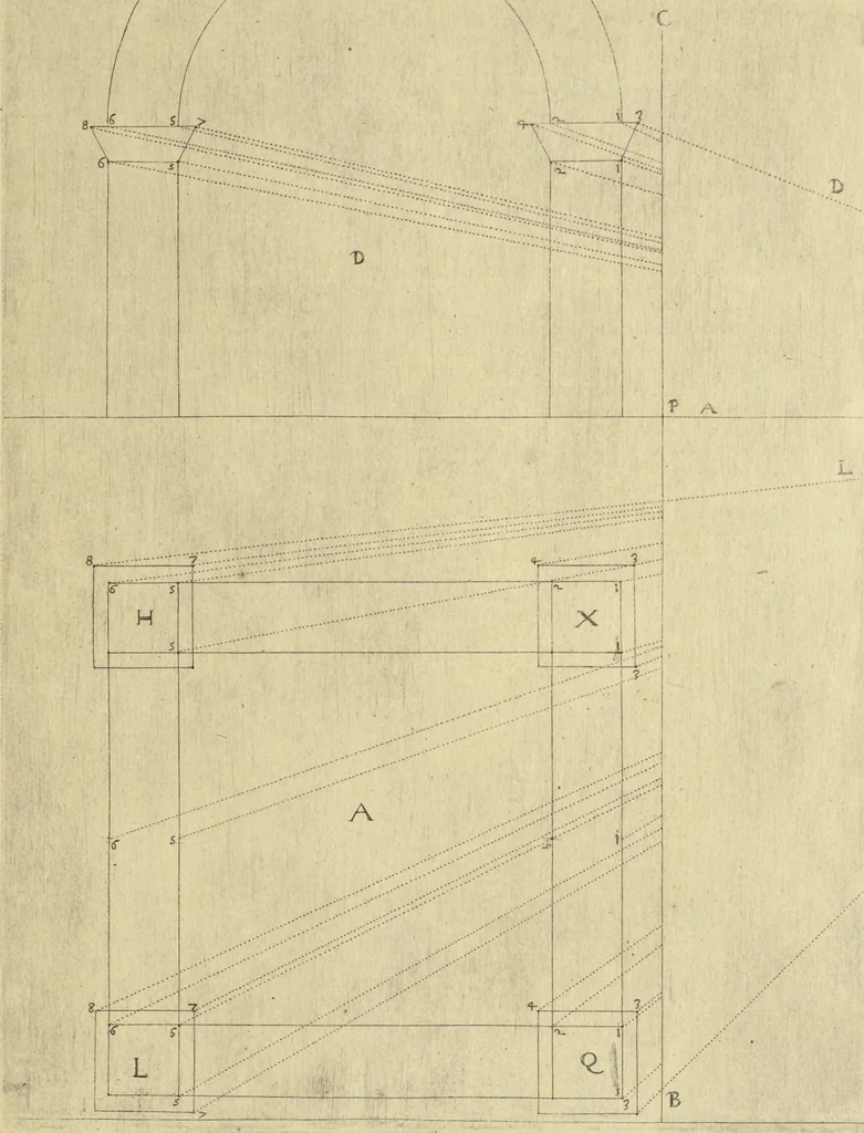 An illustration from La pratica di prospettiva, 1596, leaf 54