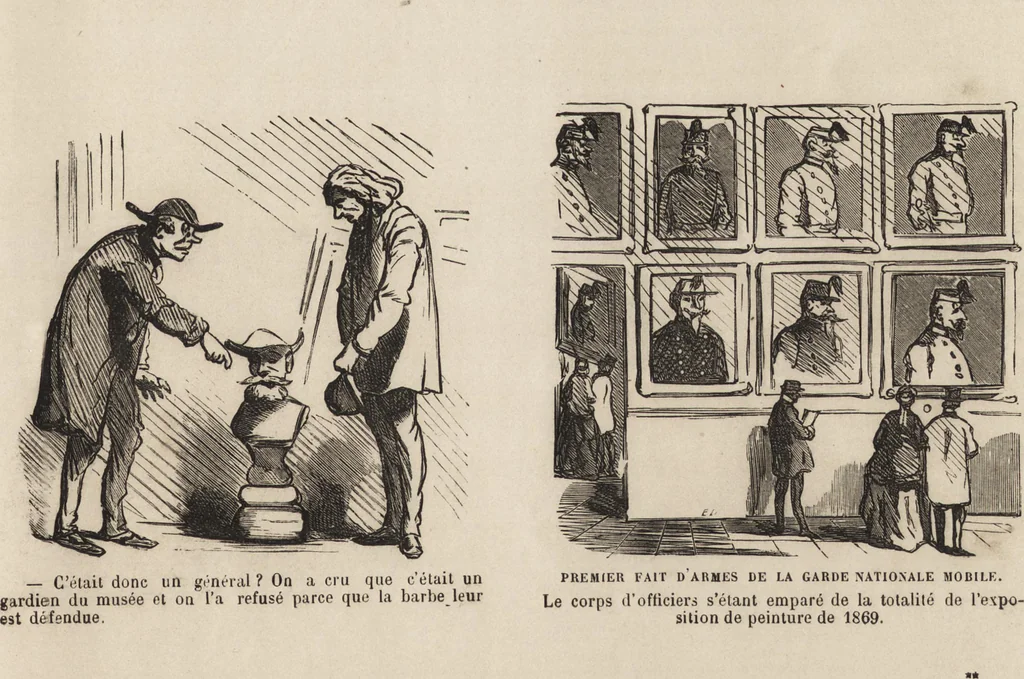 An illustration from Le salon de 1869 charivarisé : album de 60 caricatures, 1869, leaf 10