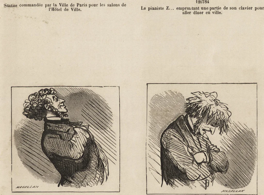 An illustration from Le salon de 1869 charivarisé : album de 60 caricatures, 1869, leaf 12