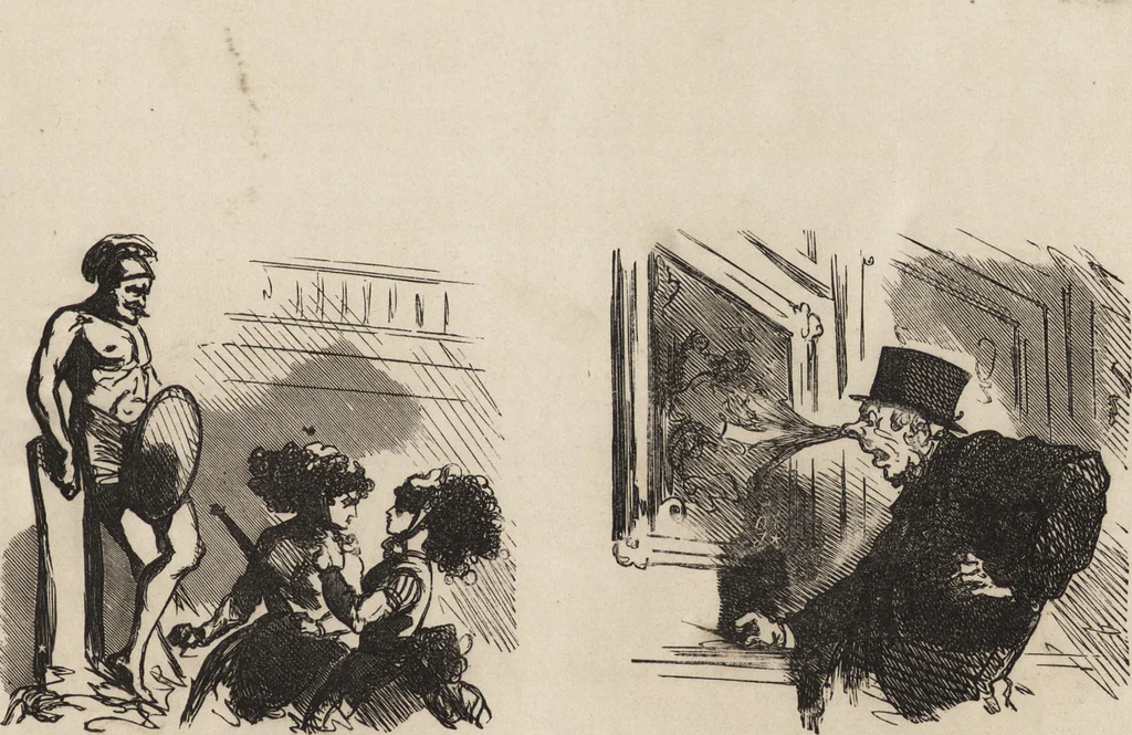 An illustration from Le salon de 1869 charivarisé : album de 60 caricatures, 1869, leaf 16