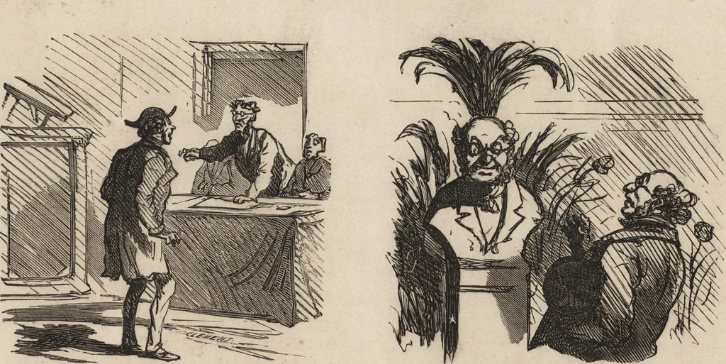 An illustration from Le salon de 1869 charivarisé : album de 60 caricatures, 1869, leaf 22
