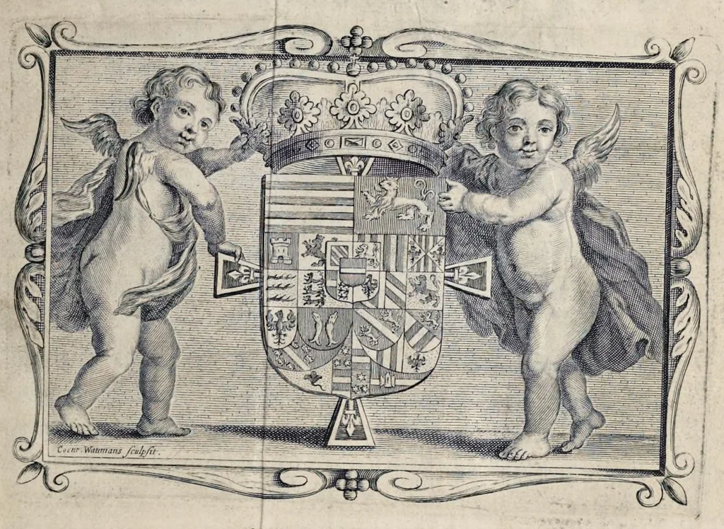 An illustration from Theatrvm pictorivm : in quo exhibentur ipsius manu delineatæ, eiusque curâ in æs incise picturæ, archetipæ Italicæ, quas ipse ser.mus Archdux in pinacothecam suam Bruxellis collegit, 1684, leaf 12