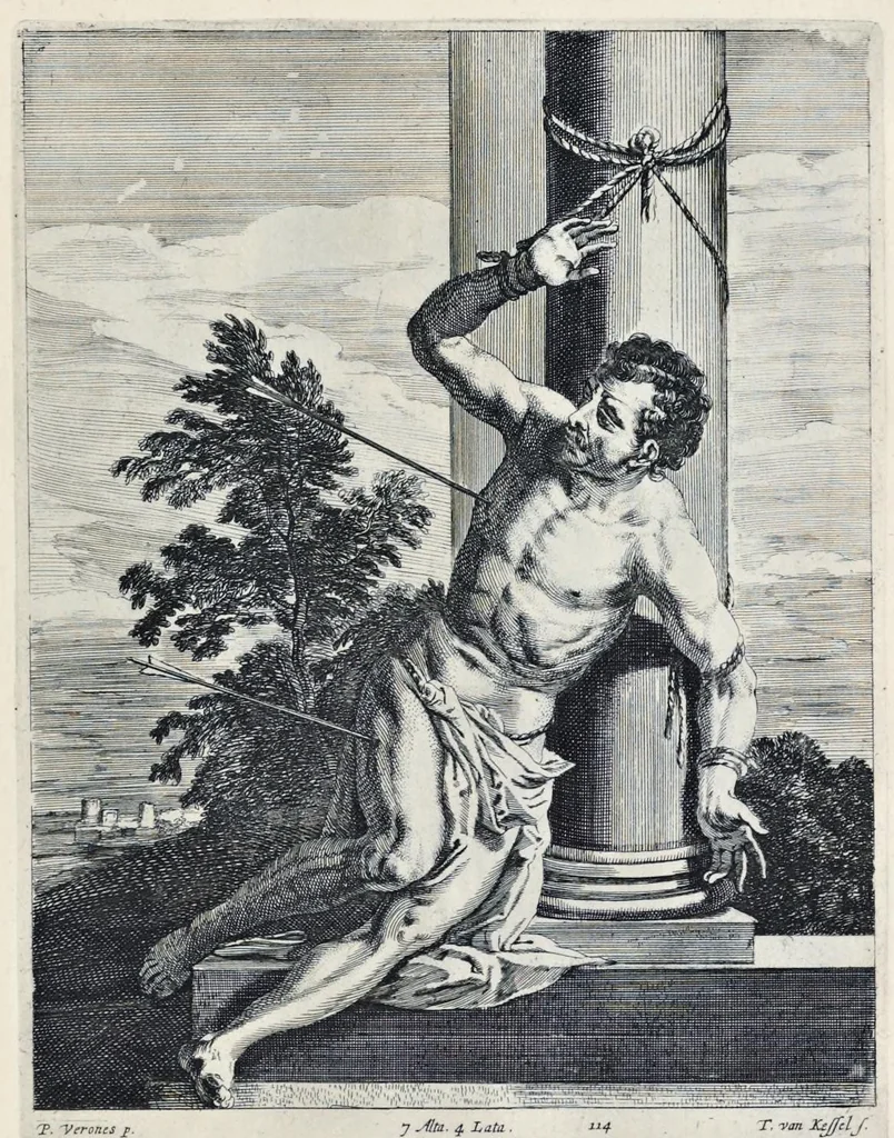An illustration from Theatrvm pictorivm : in quo exhibentur ipsius manu delineatæ, eiusque curâ in æs incise picturæ, archetipæ Italicæ, quas ipse ser.mus Archdux in pinacothecam suam Bruxellis collegit, 1684, leaf 204