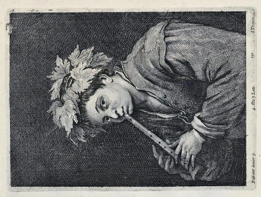 An illustration from Theatrvm pictorivm : in quo exhibentur ipsius manu delineatæ, eiusque curâ in æs incise picturæ, archetipæ Italicæ, quas ipse ser.mus Archdux in pinacothecam suam Bruxellis collegit, 1684, leaf 272