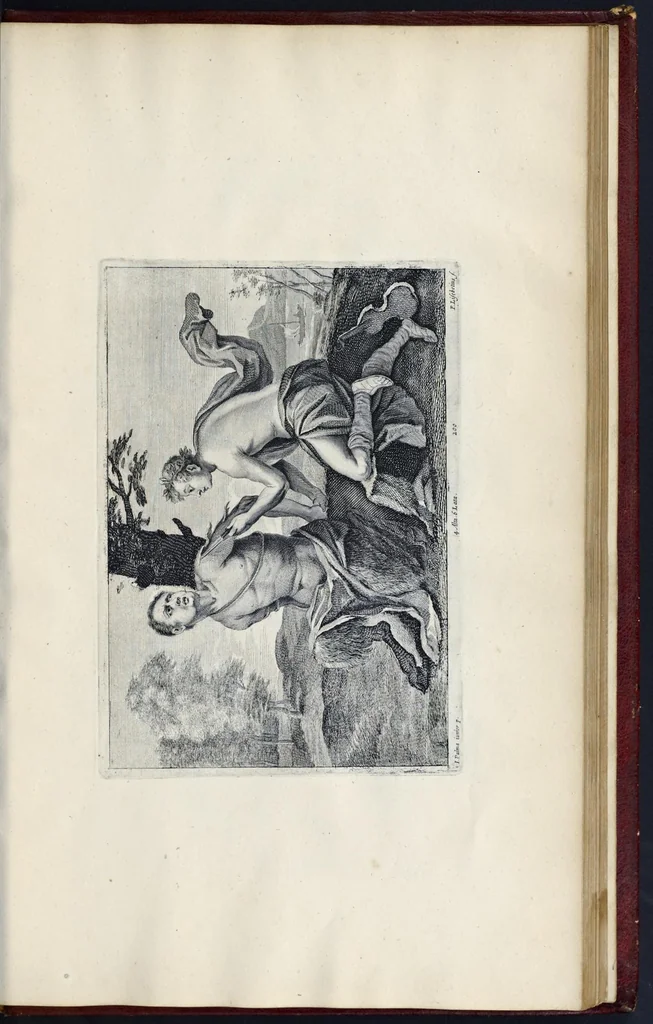An illustration from Theatrvm pictorivm : in quo exhibentur ipsius manu delineatæ, eiusque curâ in æs incise picturæ, archetipæ Italicæ, quas ipse ser.mus Archdux in pinacothecam suam Bruxellis collegit, 1684, leaf 366