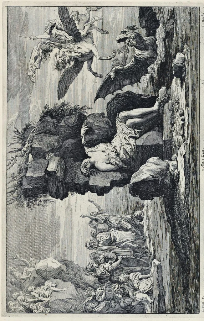 An illustration from Theatrvm pictorivm : in quo exhibentur ipsius manu delineatæ, eiusque curâ in æs incise picturæ, archetipæ Italicæ, quas ipse ser.mus Archdux in pinacothecam suam Bruxellis collegit, 1684, leaf 406
