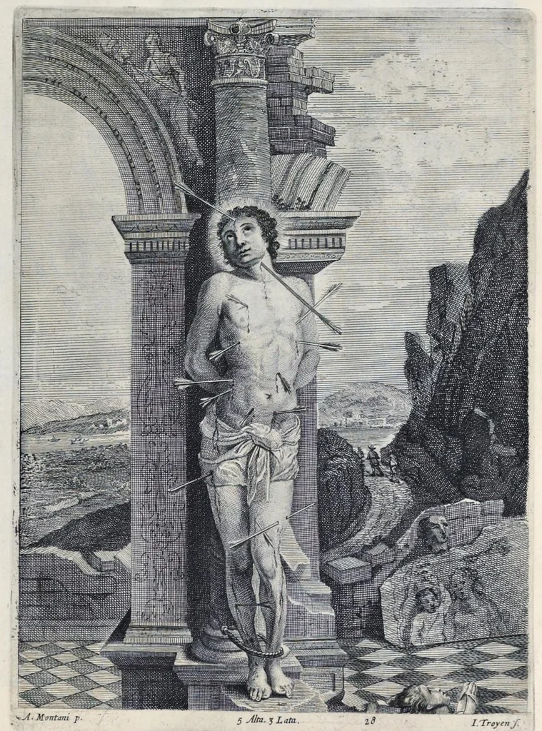 An illustration from Theatrvm pictorivm : in quo exhibentur ipsius manu delineatæ, eiusque curâ in æs incise picturæ, archetipæ Italicæ, quas ipse ser.mus Archdux in pinacothecam suam Bruxellis collegit, 1684, leaf 62
