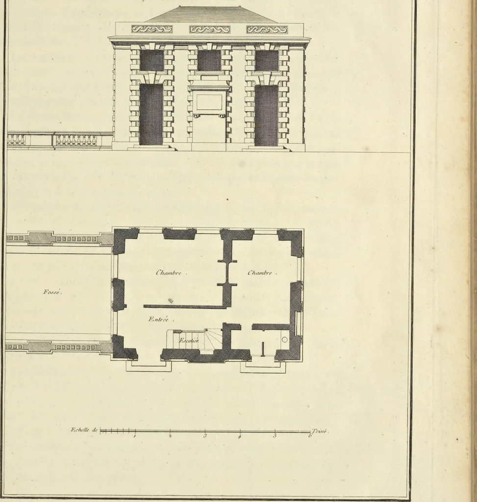 An illustration from Monumens érigés en France à la gloire de Louis XV : précédés d'un tableau du progrès des arts & des sciences sous ce règne, ainsi que d'une description des honneurs & des monumens de gloire accordés aux grands hommes, tant chez les anciens que chez les modernes : et suivis d'un choix des principaux projets qui ont été proposés, pour placer la statue du roi dans les différens quartiers de Paris, 1767, leaf 152