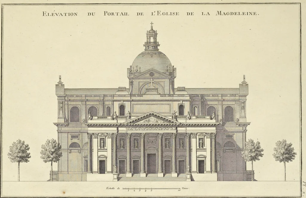 An illustration from Monumens érigés en France à la gloire de Louis XV : précédés d'un tableau du progrès des arts & des sciences sous ce règne, ainsi que d'une description des honneurs & des monumens de gloire accordés aux grands hommes, tant chez les anciens que chez les modernes : et suivis d'un choix des principaux projets qui ont été proposés, pour placer la statue du roi dans les différens quartiers de Paris, 1767, leaf 162