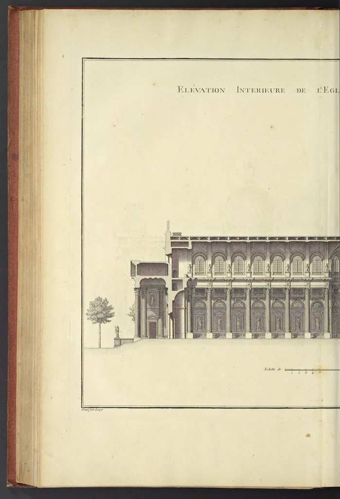 An illustration from Monumens érigés en France à la gloire de Louis XV : précédés d'un tableau du progrès des arts & des sciences sous ce règne, ainsi que d'une description des honneurs & des monumens de gloire accordés aux grands hommes, tant chez les anciens que chez les modernes : et suivis d'un choix des principaux projets qui ont été proposés, pour placer la statue du roi dans les différens quartiers de Paris, 1767, leaf 165