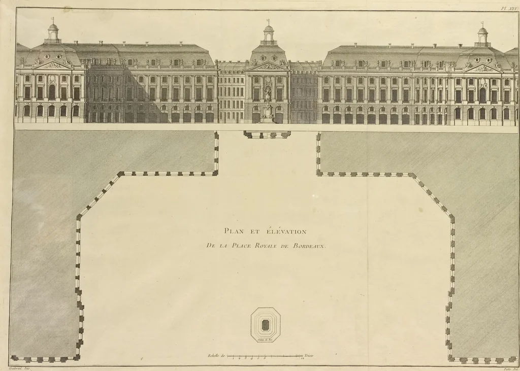 An illustration from Monumens érigés en France à la gloire de Louis XV : précédés d'un tableau du progrès des arts & des sciences sous ce règne, ainsi que d'une description des honneurs & des monumens de gloire accordés aux grands hommes, tant chez les anciens que chez les modernes : et suivis d'un choix des principaux projets qui ont été proposés, pour placer la statue du roi dans les différens quartiers de Paris, 1767, leaf 192