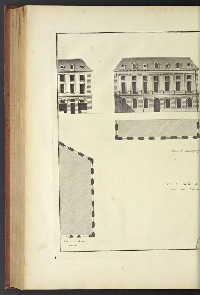 An illustration from Monumens érigés en France à la gloire de Louis XV : précédés d'un tableau du progrès des arts & des sciences sous ce règne, ainsi que d'une description des honneurs & des monumens de gloire accordés aux grands hommes, tant chez les anciens que chez les modernes : et suivis d'un choix des principaux projets qui ont été proposés, pour placer la statue du roi dans les différens quartiers de Paris, 1767, leaf 285