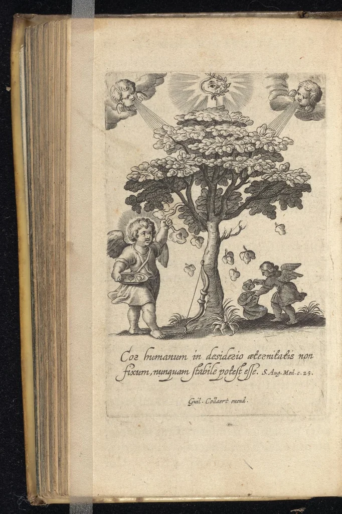 An illustration from Flammulae amoris, S.P. Augustini versibus et iconibus exornatae, 1629, leaf 181
