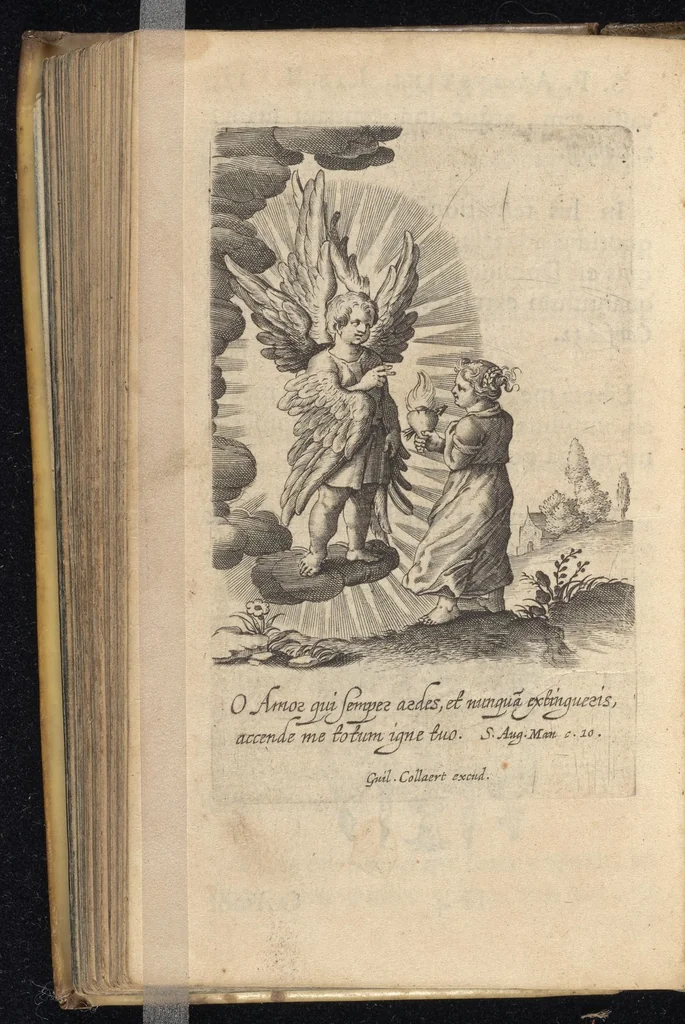 An illustration from Flammulae amoris, S.P. Augustini versibus et iconibus exornatae, 1629, leaf 205