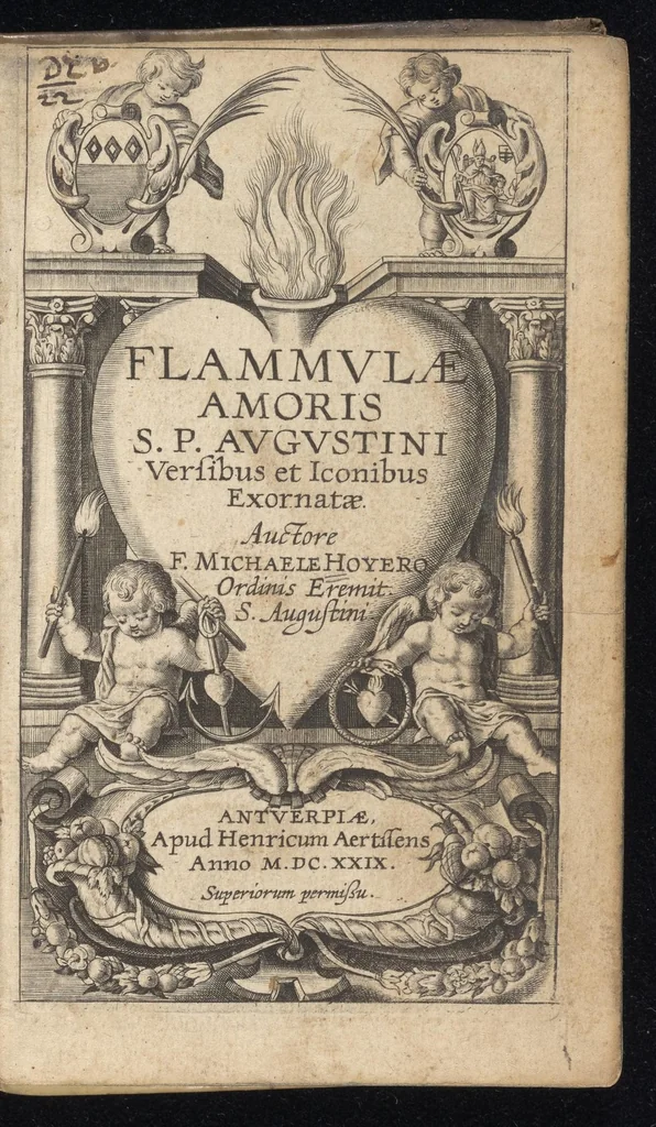 An illustration from Flammulae amoris, S.P. Augustini versibus et iconibus exornatae, 1629, leaf 8