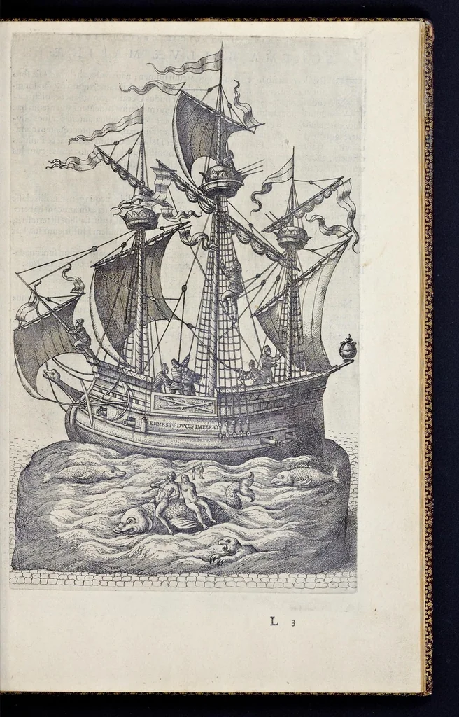 An illustration from Descriptio pvblicae gratvlationis, spectacvlorvm et lvdorvm in adventv Sereniss. Principis Ernesti Archidvcis Avstriae ... an. M.D.XCIIII. XVIII. kal. Ivlias, aliisqve diebvs Antverpiae editorvm : cvi est praefixa de Belgij principatu a romano in ea prouincia imperio ad nostra us[que] tempora breuis narratio ... : cum carmine panegyrico in eiusdem Principis Ernesti ... aduentum : accessit denique oratio funebris in Archiducis Ernesti obitum ijsdem prouincijs luctuosissimum, 1595, leaf 126