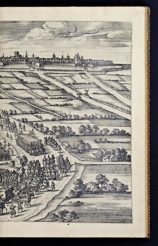 An illustration from Descriptio pvblicae gratvlationis, spectacvlorvm et lvdorvm in adventv Sereniss. Principis Ernesti Archidvcis Avstriae ... an. M.D.XCIIII. XVIII. kal. Ivlias, aliisqve diebvs Antverpiae editorvm : cvi est praefixa de Belgij principatu a romano in ea prouincia imperio ad nostra us[que] tempora breuis narratio ... : cum carmine panegyrico in eiusdem Principis Ernesti ... aduentum : accessit denique oratio funebris in Archiducis Ernesti obitum ijsdem prouincijs luctuosissimum, 1595, leaf 60