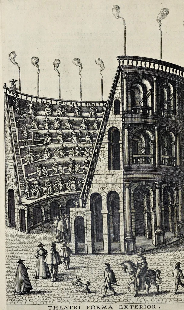An illustration from Descriptio pvblicae gratvlationis, spectacvlorvm et lvdorvm in adventv Sereniss. Principis Ernesti Archidvcis Avstriae ... an. M.D.XCIIII. XVIII. kal. Ivlias, aliisqve diebvs Antverpiae editorvm : cvi est praefixa de Belgij principatu a romano in ea prouincia imperio ad nostra us[que] tempora breuis narratio ... : cum carmine panegyrico in eiusdem Principis Ernesti ... aduentum : accessit denique oratio funebris in Archiducis Ernesti obitum ijsdem prouincijs luctuosissimum, 1595, leaf 85