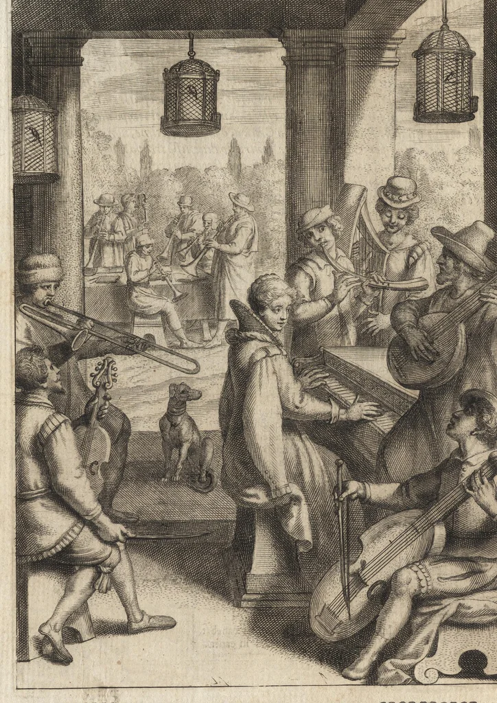 An illustration from Vccelliera, ouero, Discorso della natura, e proprieta di diuersi vccelli : e in particolare di que' che cantano, con il modo di prendergli, conoscergli, alleuargli, e mantenergli : e con le figure cauate dal vero, e diligentem[en]te intagliate in rame dal Tempesta, e dal Villamena, 1684, leaf 19
