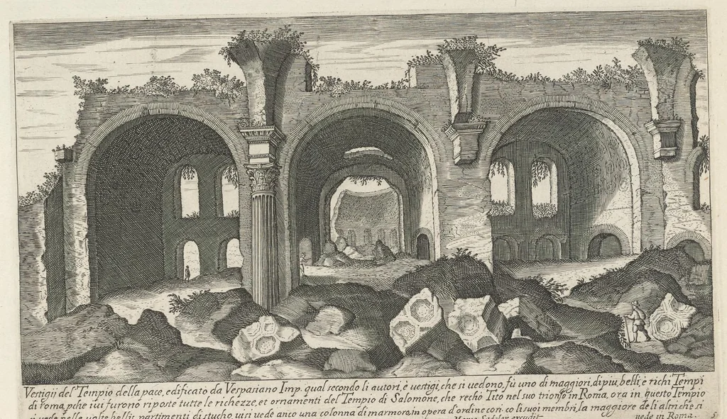 An illustration from Vestigi delle antichità di Roma, Tivoli, Pozzvolo et altri lvochi, 1660, leaf 14
