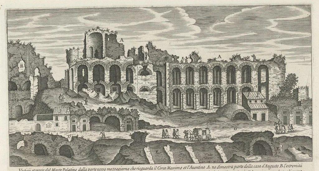 An illustration from Vestigi delle antichità di Roma, Tivoli, Pozzvolo et altri lvochi, 1660, leaf 22