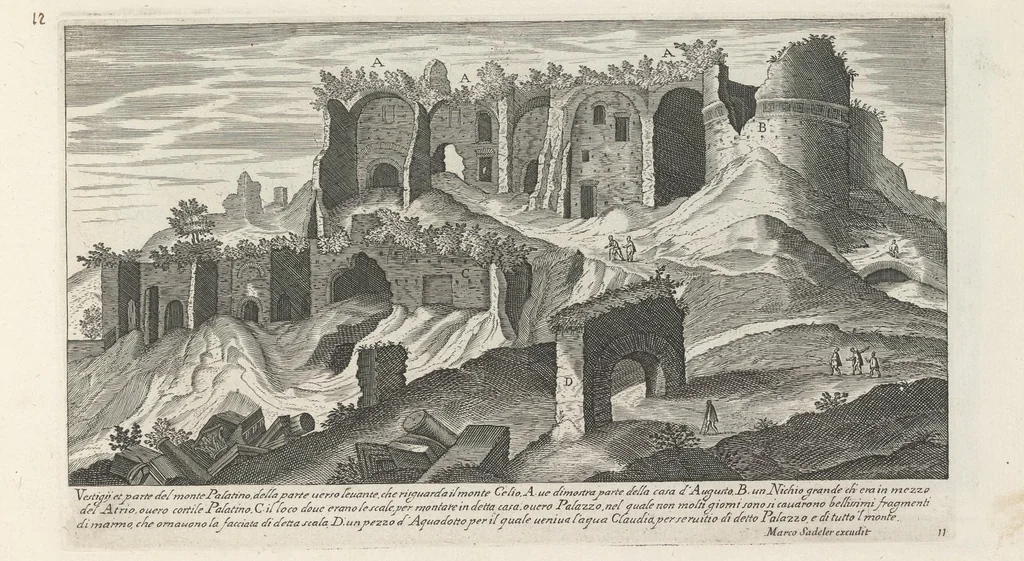 An illustration from Vestigi delle antichità di Roma, Tivoli, Pozzvolo et altri lvochi, 1660, leaf 26