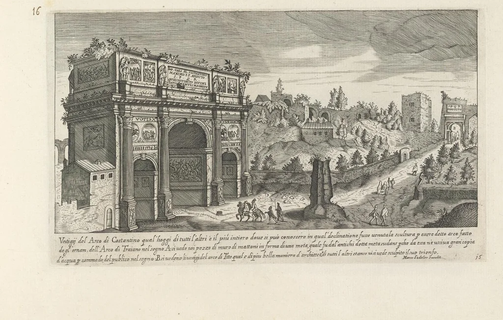 An illustration from Vestigi delle antichità di Roma, Tivoli, Pozzvolo et altri lvochi, 1660, leaf 34