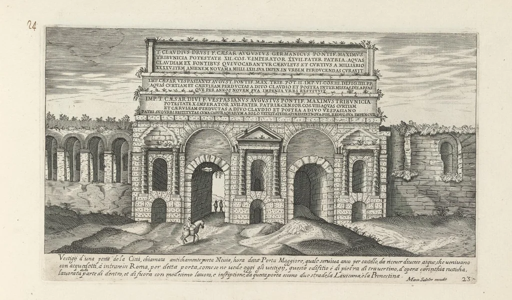 An illustration from Vestigi delle antichità di Roma, Tivoli, Pozzvolo et altri lvochi, 1660, leaf 50