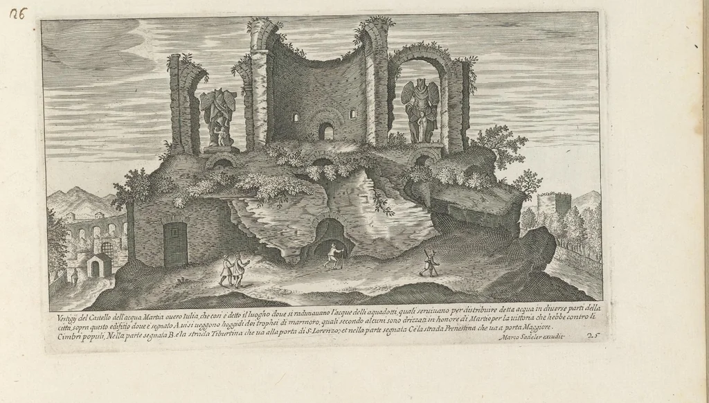 An illustration from Vestigi delle antichità di Roma, Tivoli, Pozzvolo et altri lvochi, 1660, leaf 54