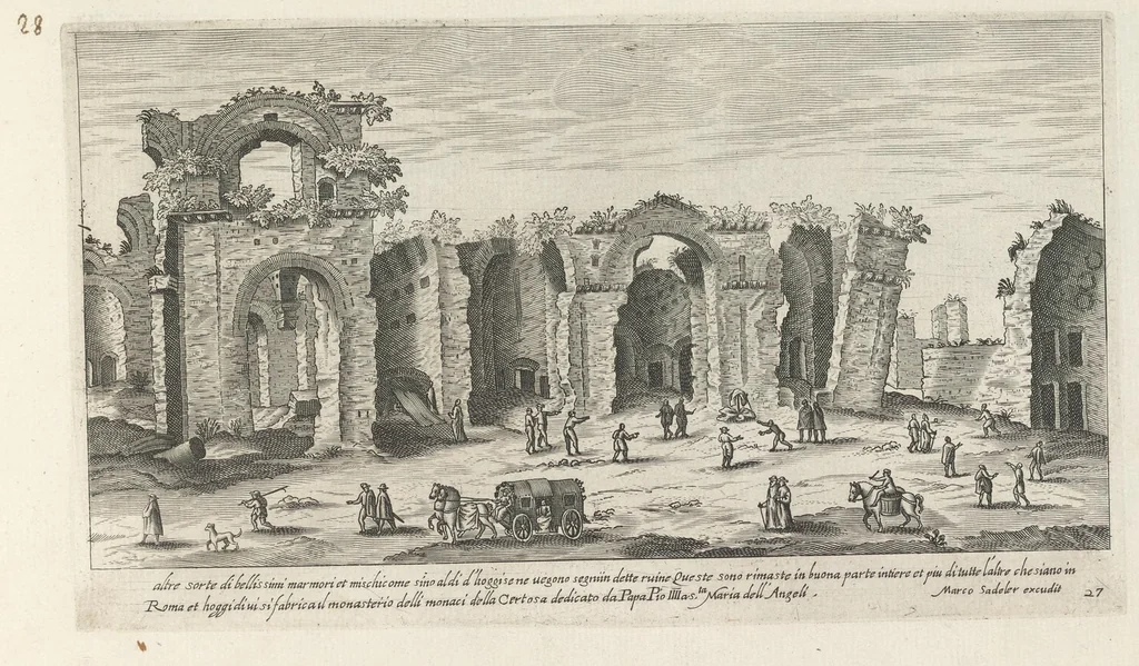 An illustration from Vestigi delle antichità di Roma, Tivoli, Pozzvolo et altri lvochi, 1660, leaf 58
