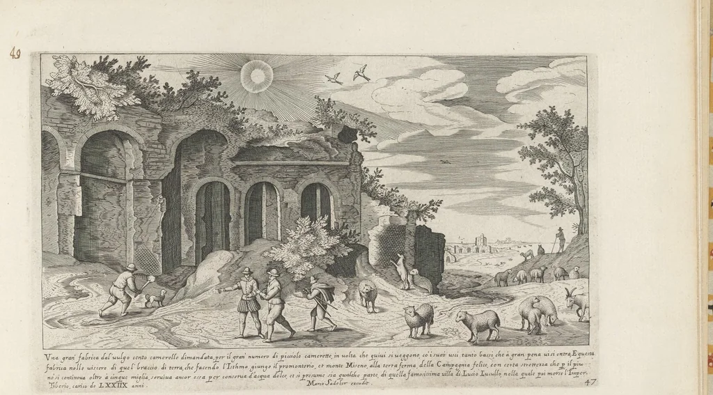 An illustration from Vestigi delle antichità di Roma, Tivoli, Pozzvolo et altri lvochi, 1660, leaf 98