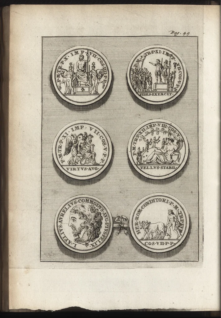 An illustration from Selectiora numismata in ære maximi moduli e museo illustrissimi D.D. Francisci de Camps, 1695, leaf 109