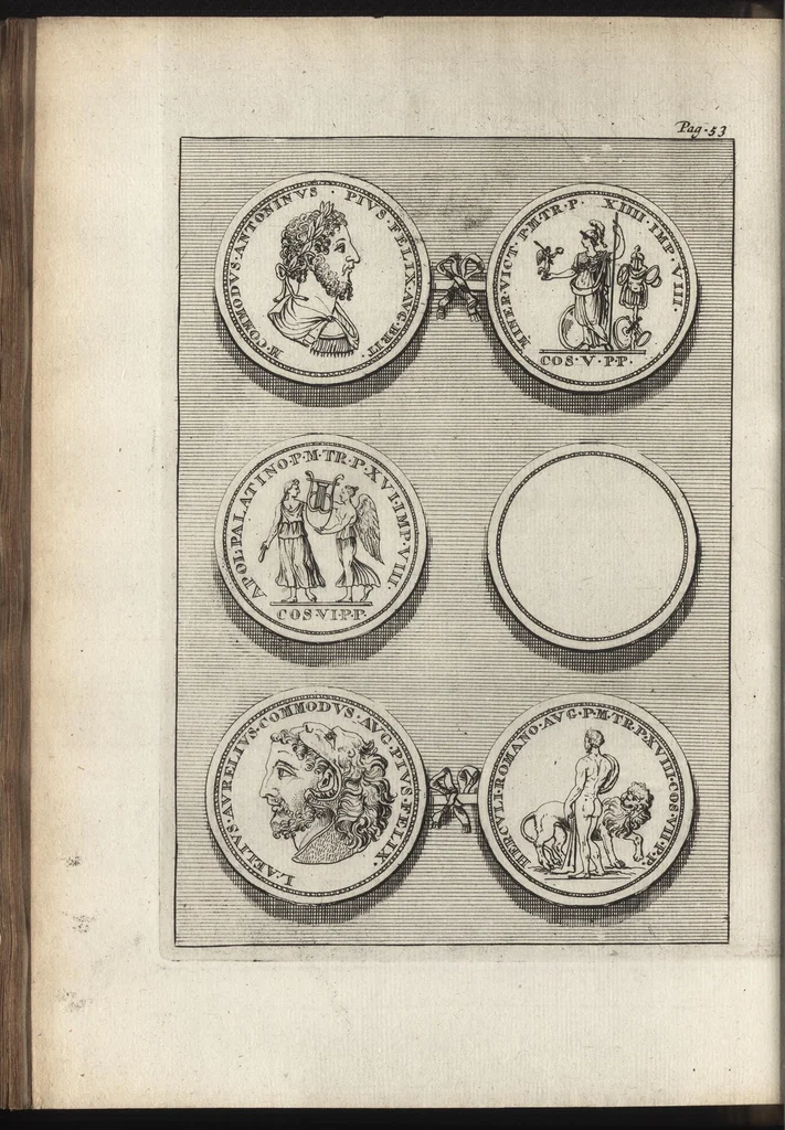 An illustration from Selectiora numismata in ære maximi moduli e museo illustrissimi D.D. Francisci de Camps, 1695, leaf 115