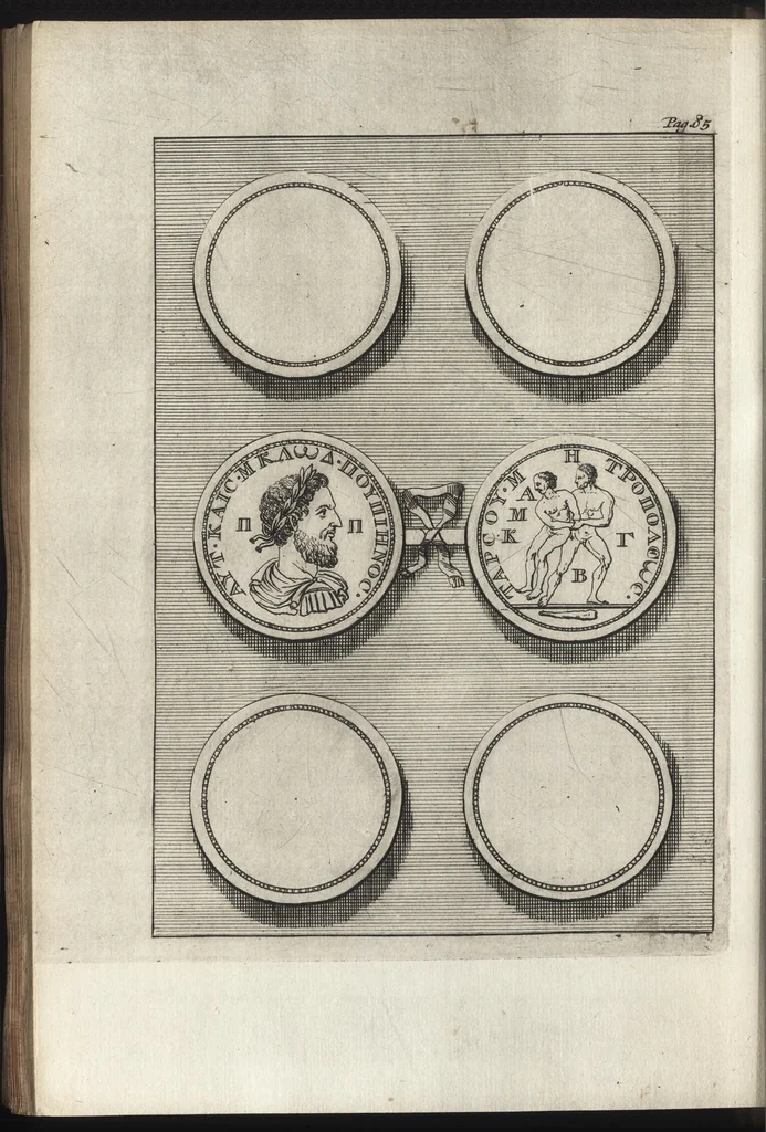 An illustration from Selectiora numismata in ære maximi moduli e museo illustrissimi D.D. Francisci de Camps, 1695, leaf 173