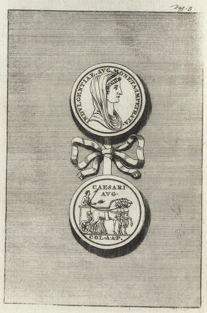 An illustration from Selectiora numismata in ære maximi moduli e museo illustrissimi D.D. Francisci de Camps, 1695, leaf 19