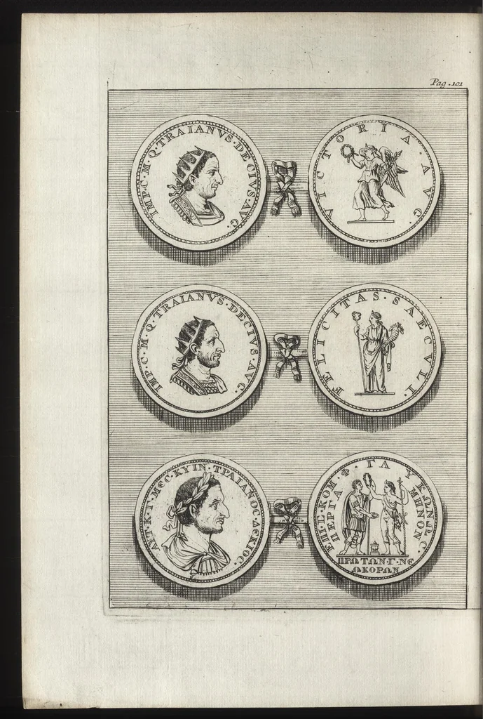 An illustration from Selectiora numismata in ære maximi moduli e museo illustrissimi D.D. Francisci de Camps, 1695, leaf 203