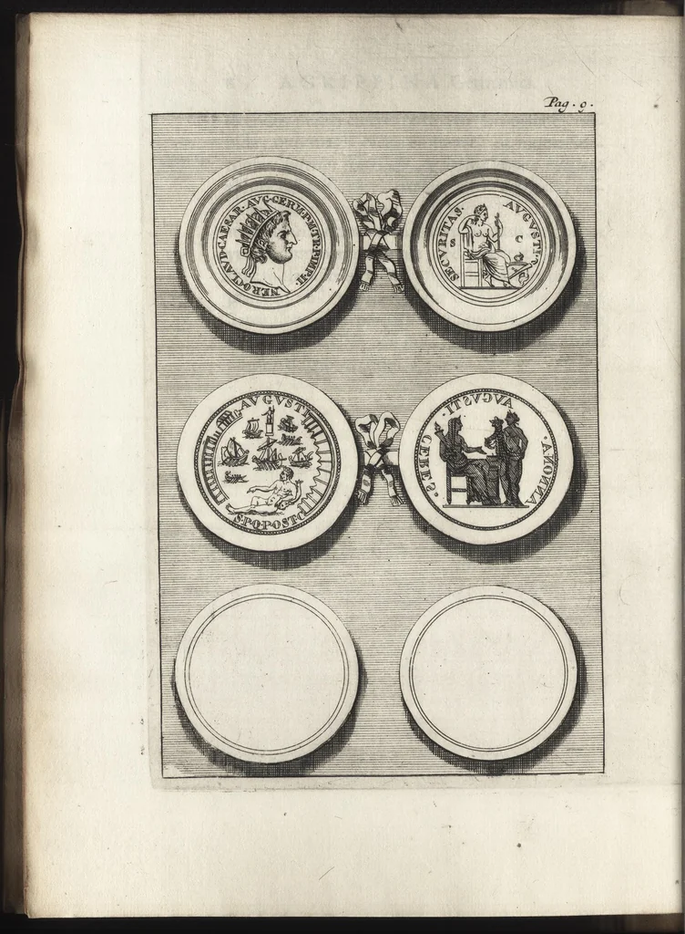 An illustration from Selectiora numismata in ære maximi moduli e museo illustrissimi D.D. Francisci de Camps, 1695, leaf 31