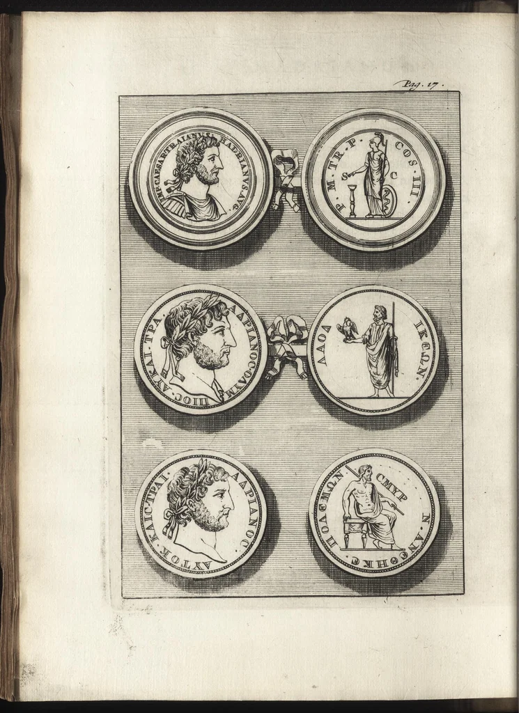 An illustration from Selectiora numismata in ære maximi moduli e museo illustrissimi D.D. Francisci de Camps, 1695, leaf 47