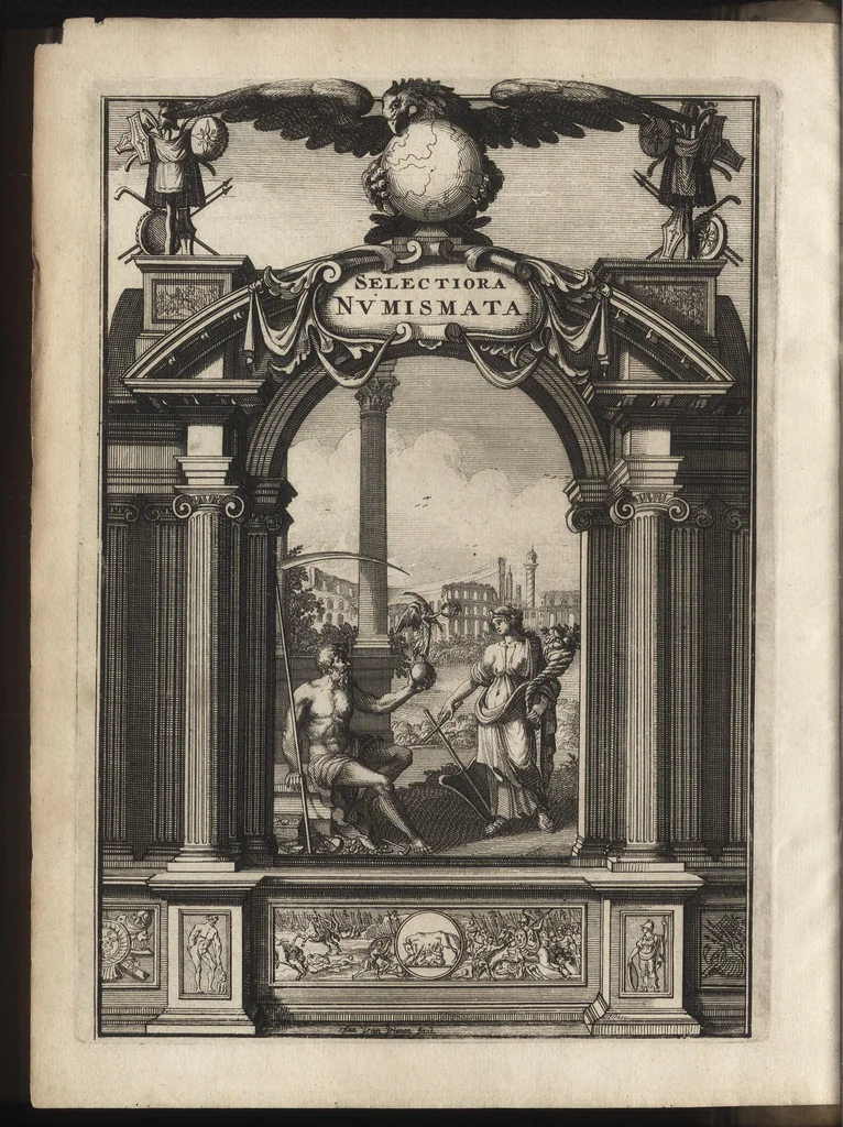 An illustration from Selectiora numismata in ære maximi moduli e museo illustrissimi D.D. Francisci de Camps, 1695, leaf 7