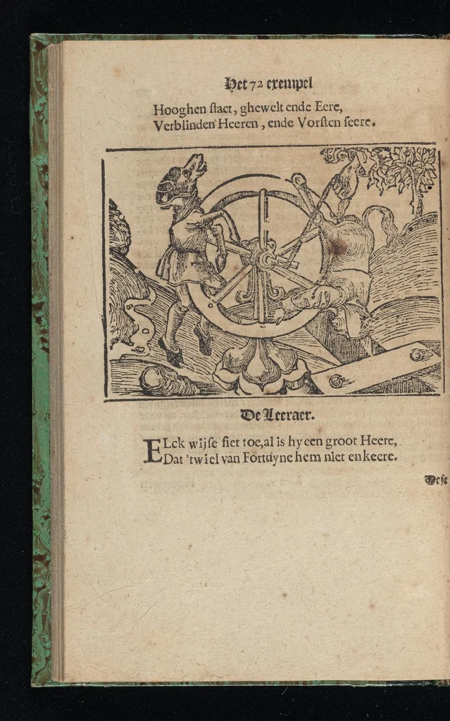 An illustration from Aff-ghebeelde narren speel-schuyt, verciert met meer als hondert schoone figueren nae den aert van veelderley sotten die op aerden zijn: bewesen met stichtelijcke exempelen, soo uyt de H. Schrift als oock uyt de kerckelijcke oudt-vaders ende andere schrijvers... Beschreven int Latijn ende Hooch-Duytsch, 1635, leaf 167