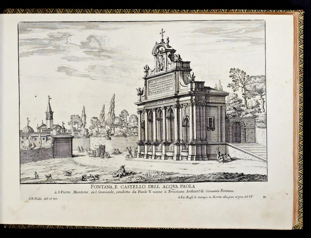 An illustration from Le fontane di Roma nelle piazze e lvoghi pvblici della città : con li loro prospetti, come sono al presente, 1691, leaf 26
