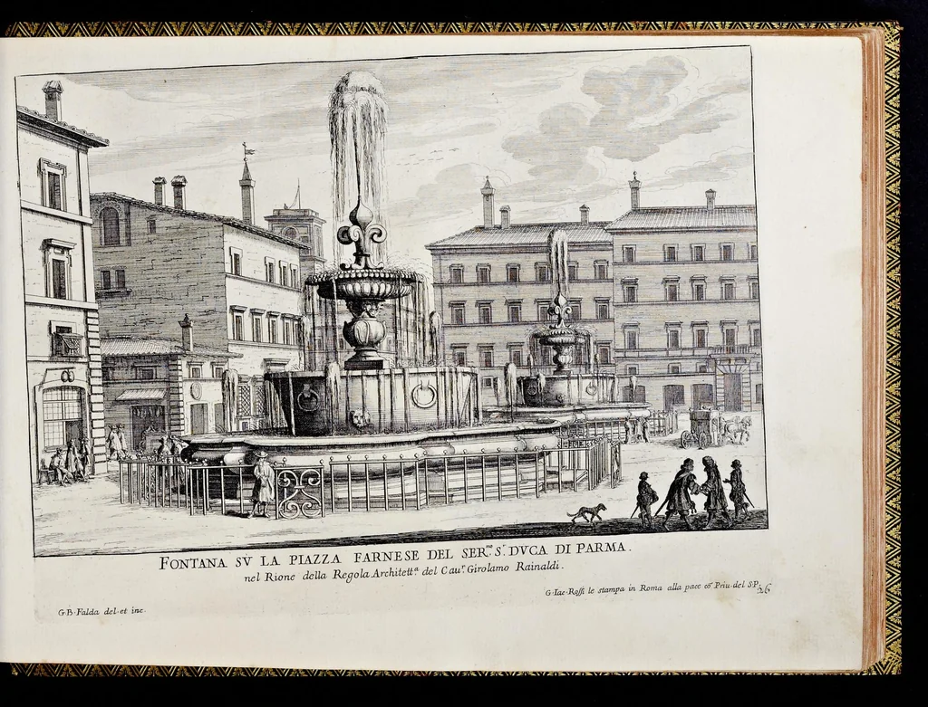 An illustration from Le fontane di Roma nelle piazze e lvoghi pvblici della città : con li loro prospetti, come sono al presente, 1691, leaf 56