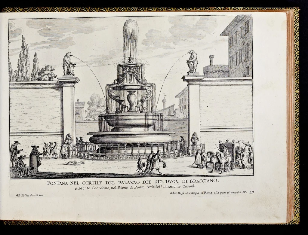 An illustration from Le fontane di Roma nelle piazze e lvoghi pvblici della città : con li loro prospetti, come sono al presente, 1691, leaf 58