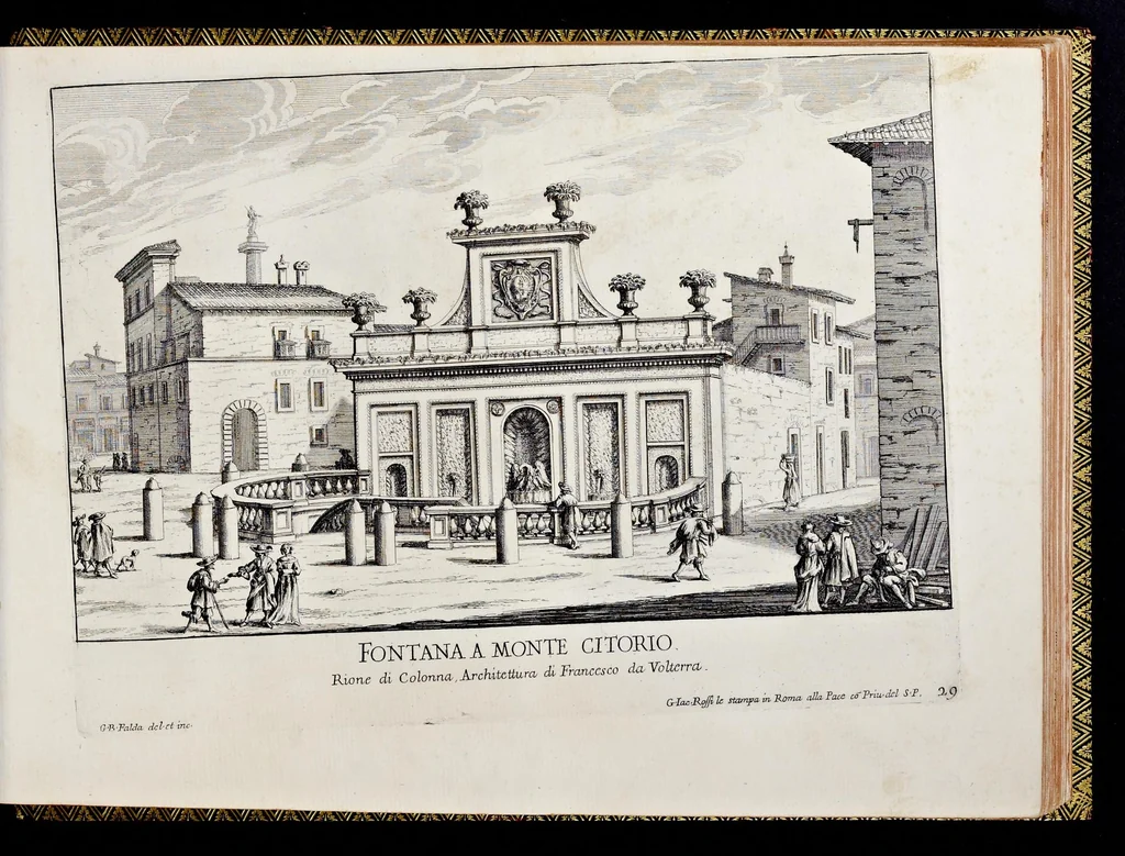 An illustration from Le fontane di Roma nelle piazze e lvoghi pvblici della città : con li loro prospetti, come sono al presente, 1691, leaf 62