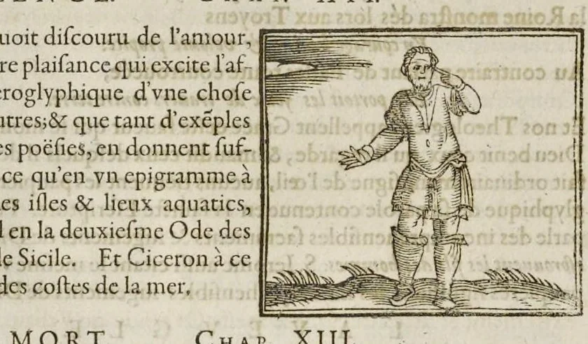 An illustration from Les hieroglyphiques de Ian-Pierre Valerian, vulgairement nommé Pierius. Autrement, commentaires des lettres et figures sacrées des Aegyptiens & autres nations. Oeuure reduicte en cinquante huict liures, ausquels sont adjoincts deux autres, 1615, leaf 461