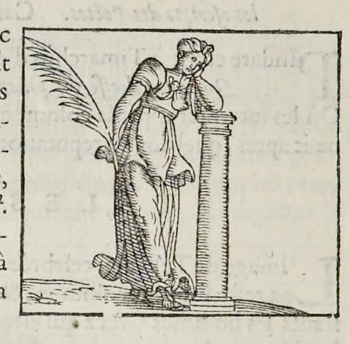 An illustration from Les hieroglyphiques de Ian-Pierre Valerian, vulgairement nommé Pierius. Autrement, commentaires des lettres et figures sacrées des Aegyptiens & autres nations. Oeuure reduicte en cinquante huict liures, ausquels sont adjoincts deux autres, 1615, leaf 709