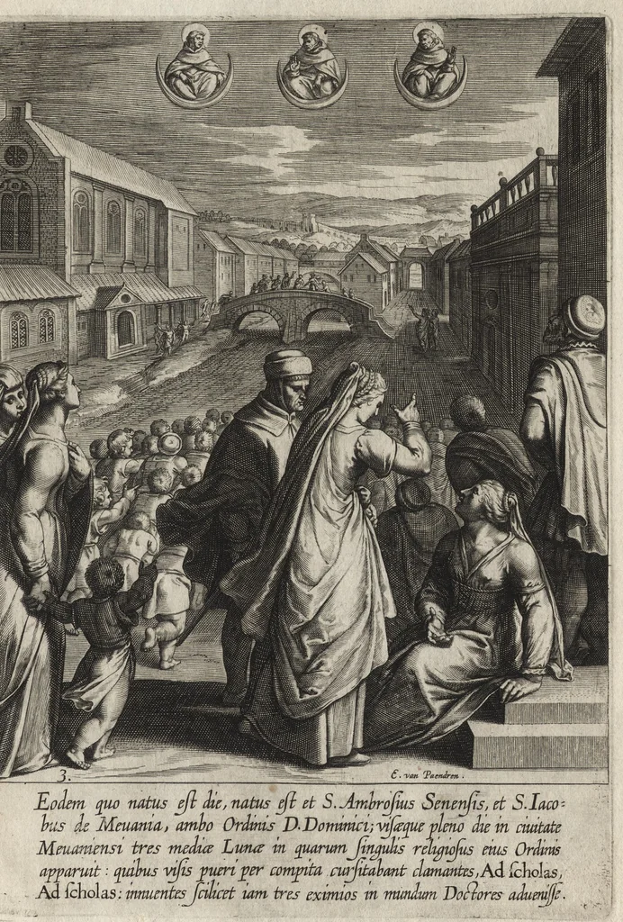 An illustration from Vita D. Thomae Aquinatis Othonis VaenI ingenio et manu delineata, 1610, leaf 14